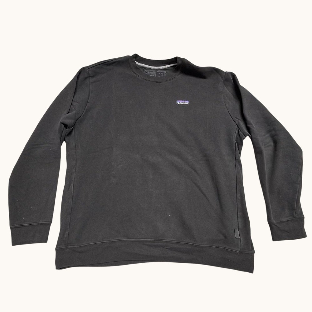 Patagonia Uprisal Crew Sweatshirt Mens XXL Black Recycled P-6 Logo Pullover
